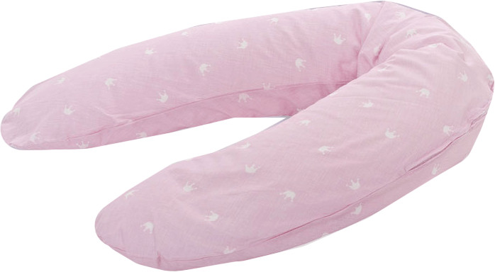Träumeland Coussin d'allaitement Petites couronnes roses (190 cm)