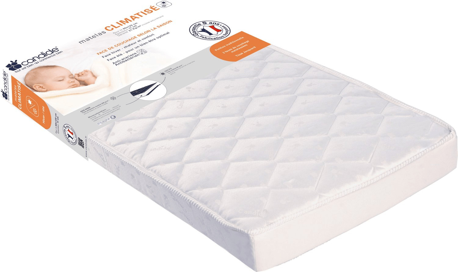 Candide Matelas climatisé 70 x 140 cm