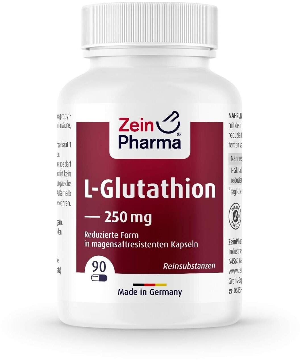 ZeinPharma L-Glutathion 250 mg Capsules (90 pcs)