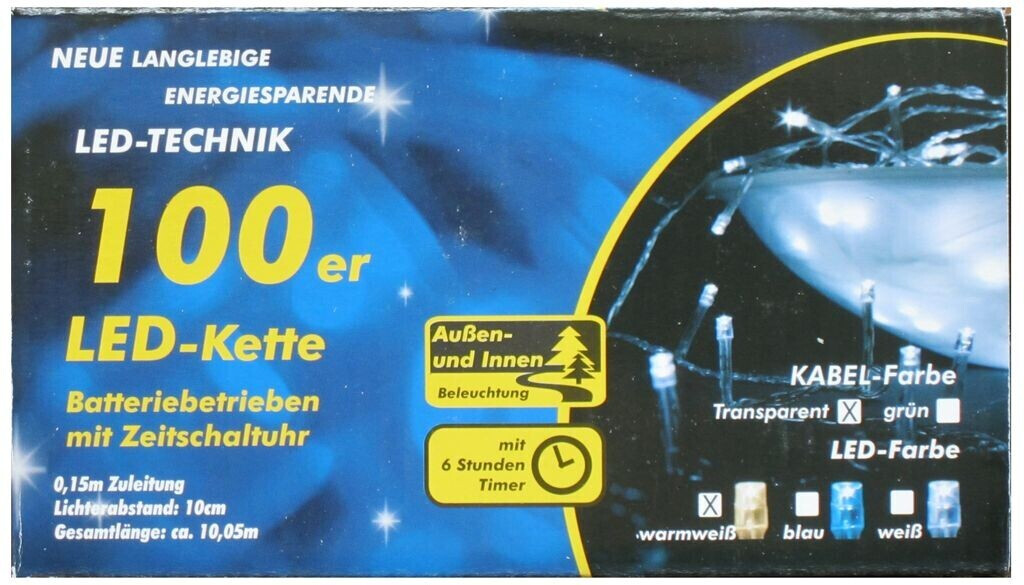 Nipach LEDLichterkette 100er warmweiß (BA11467) ab 7,95