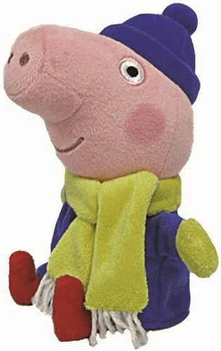 Ty Beanie Babies - Peppa Pig - George Pig winter scarf