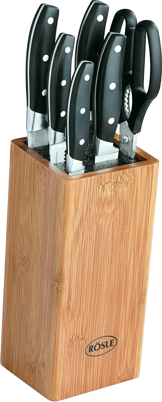 Rösle Bloc de couteau de cuisine bambou 7 pièces