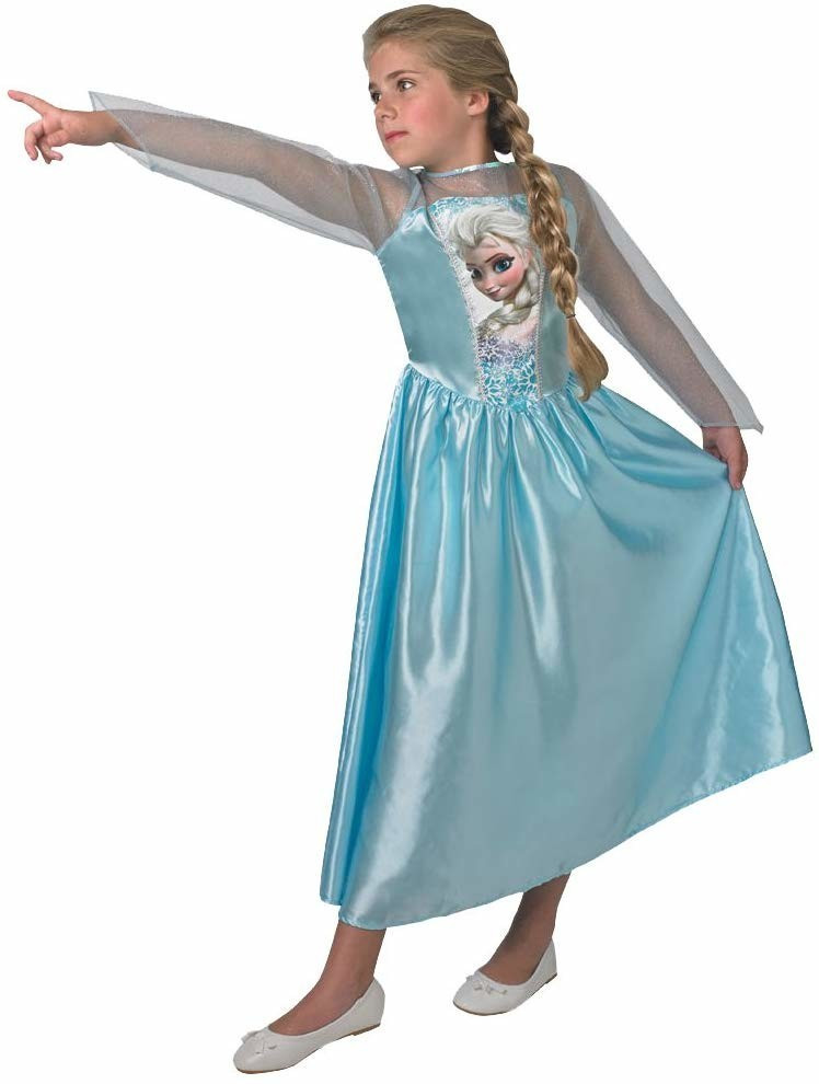Disney La Reine des Neiges - Déguisement Elsa Robe et Coiffure Taille 5/6  ans