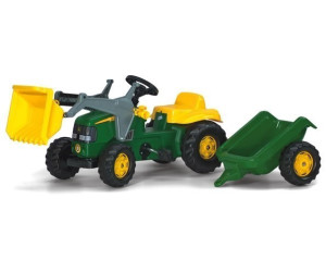 Grün Rolly Toys RollyKid John Deere Traktor mit Lader und Anhänger 