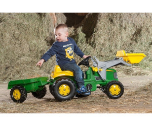 Rolly Toys John Deere Trettraktor mit Anhänger Schaufellader Frontlader Traktor 