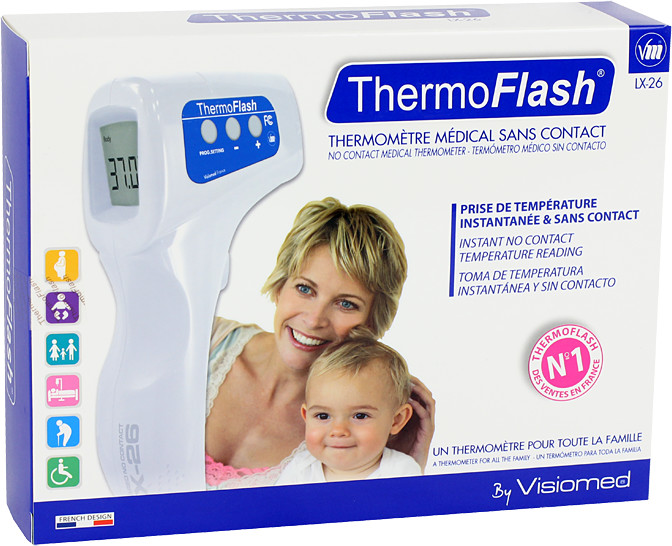 Thermomètre frontal infrarouge sans contact Visiomed ThermoFlash LX-26