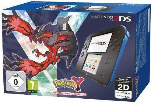Nintendo 2DS schwarz-blau + Pokémon Y