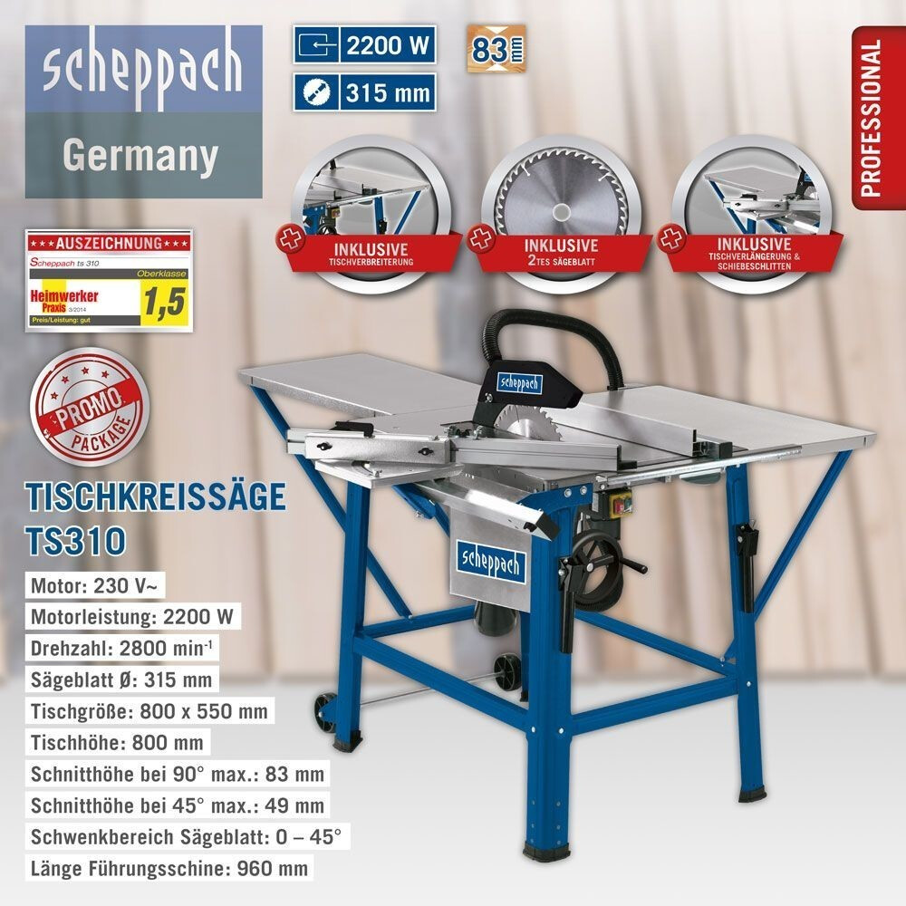 Scheppach ts 310 315mm electric table sales saw 230v