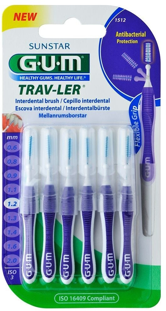 GUM Trav-ler Interdental Brush 1,2mm violet (6 pcs)