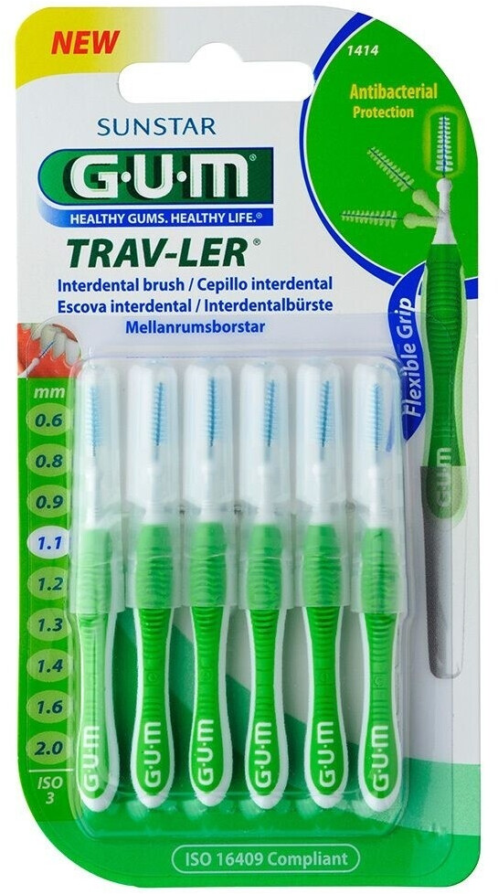 GUM Trav-ler Interdental Brush 1,1mm green (6 pcs)