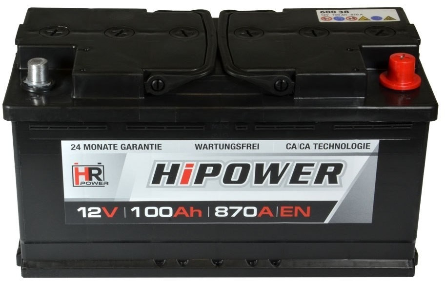 HR HiPower ASIA Autobatterie 12V 100Ah Japan Pluspol Links Starterbatterie  ersetzt 70Ah 80Ah 90Ah 95Ah : : Auto & Motorrad