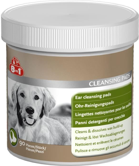 8in1 Lingettes nettoyantes oreilles pour chien 90 pièces