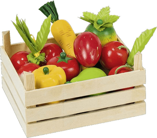 Goki Cagette de 10 fruits et légumes en bois