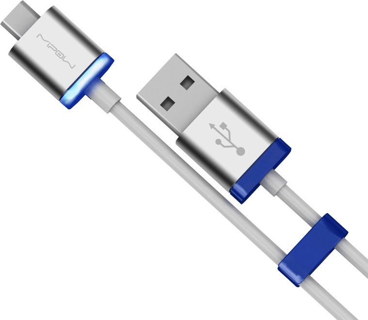 MiPow GlowSync Micro USB Charge & Sync Cable 200cm blue