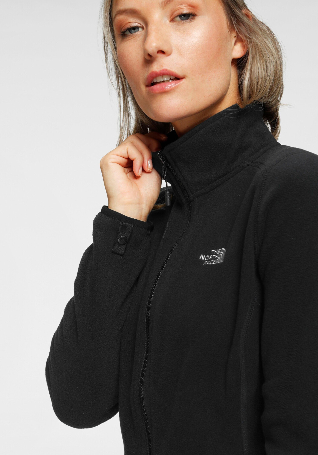 The north face women's 100 2025 glacier full zip fleece black