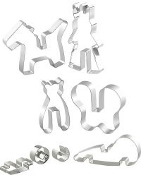 Rosenstein & Söhne Cookie cutter set for 3D cookies: rider, butterfly, racing car