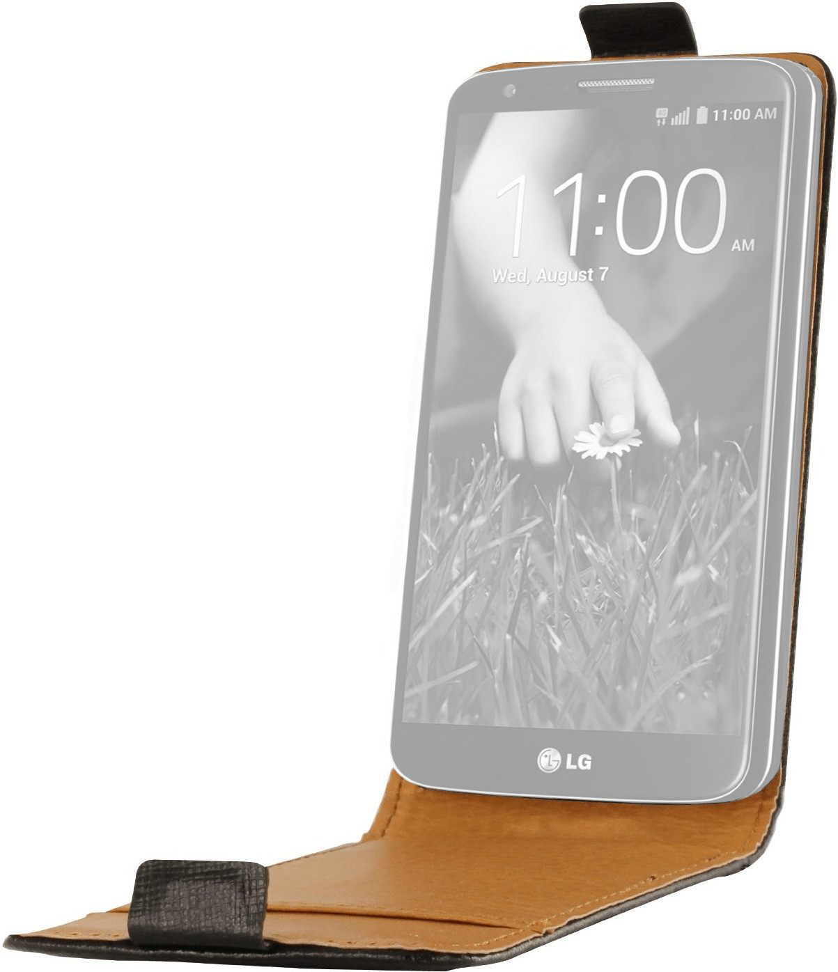 Swiss Charger Étui cuir flip noir (LG G2)