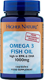 Higher Nature Omega 3 Fish Oil 1000mg Capsules (90 pcs)