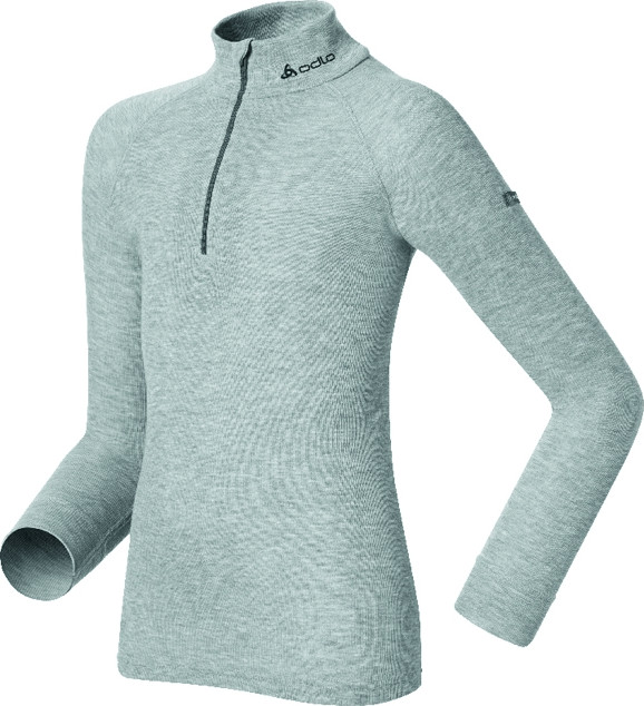 Odlo Shirt l/s Turtle Neck 1/2 Zip Warm Kids grey melange
