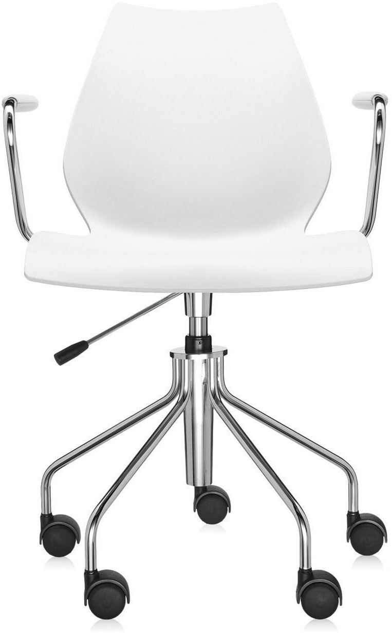 Kartell Maui fauteuil pivotant avec accoudoirs blanc zinc