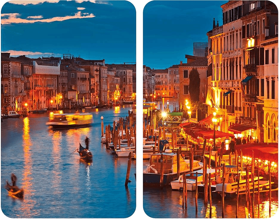 Wenko Protège-plaques verre universel venice by night 2 pièces