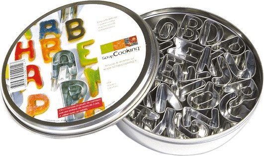 ScrapCooking Boîte de 26 lettres alphabet 2,5 cm