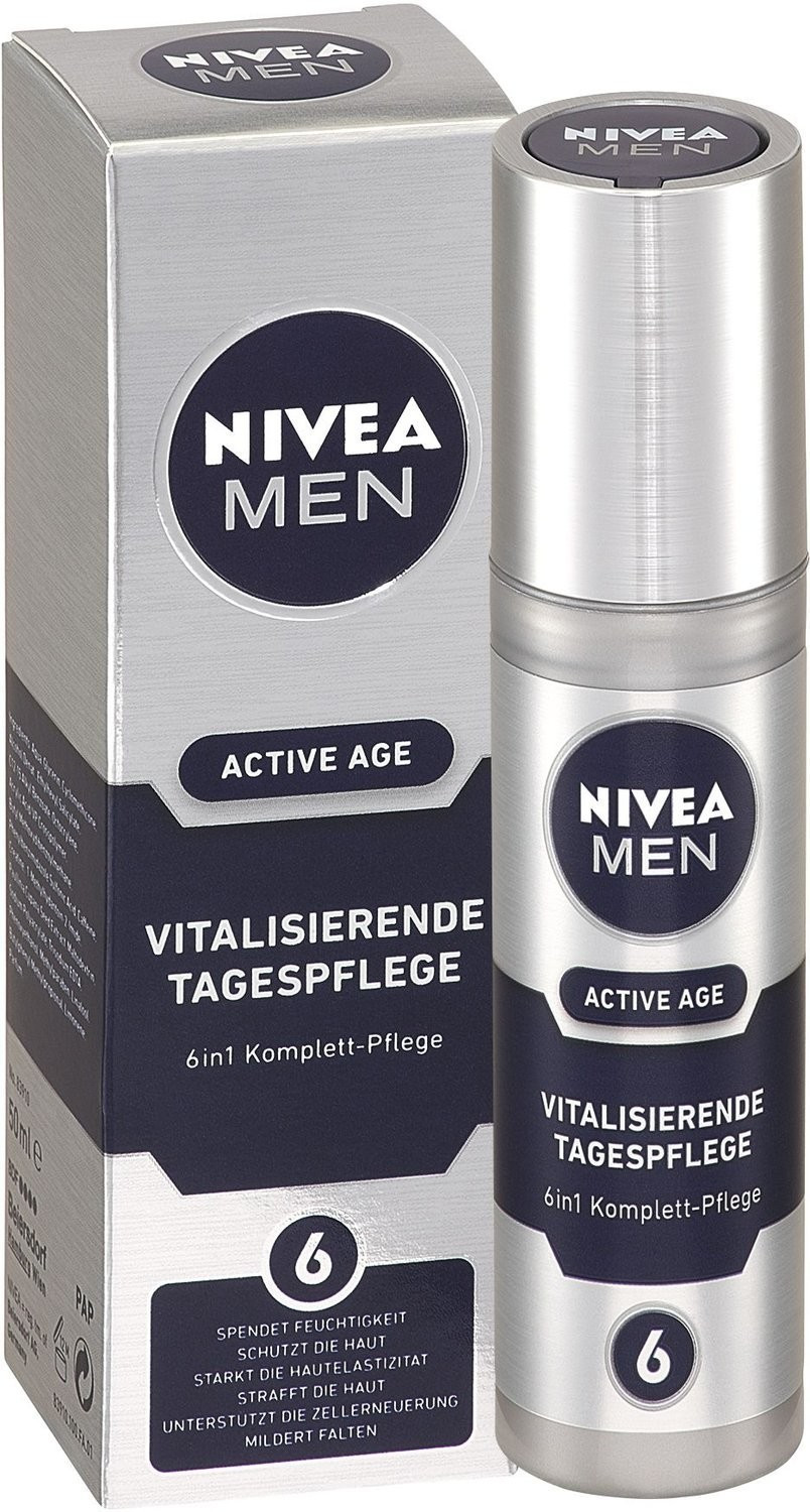 NIVEA For Men Active Age Tagespflege – 6-in-1 Anti-Aging Creme, 50 Ml, Mit Kreatin & Koffein Gegen Falten