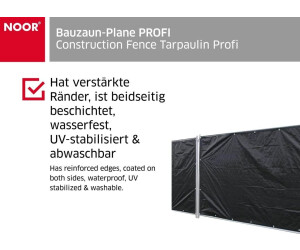Boni-Shop Bauzaunplane, 1,76 X 3,41 M, Weiß – PE-Gewebeplane 160 G/m², Wasserdicht, UV-stabil, Mit Alu-Ösen