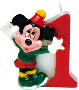 Procos Bougie chiffre Disney Mickey