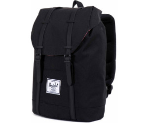 Herschel supply co retreat backpack in black with rubberised straps outlet