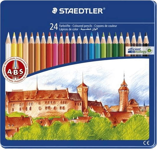 Staedtler Boîte métal de 24 crayons de couleurs