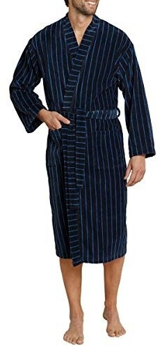 Schiesser Peignoir pour homme bleu foncé rayé
