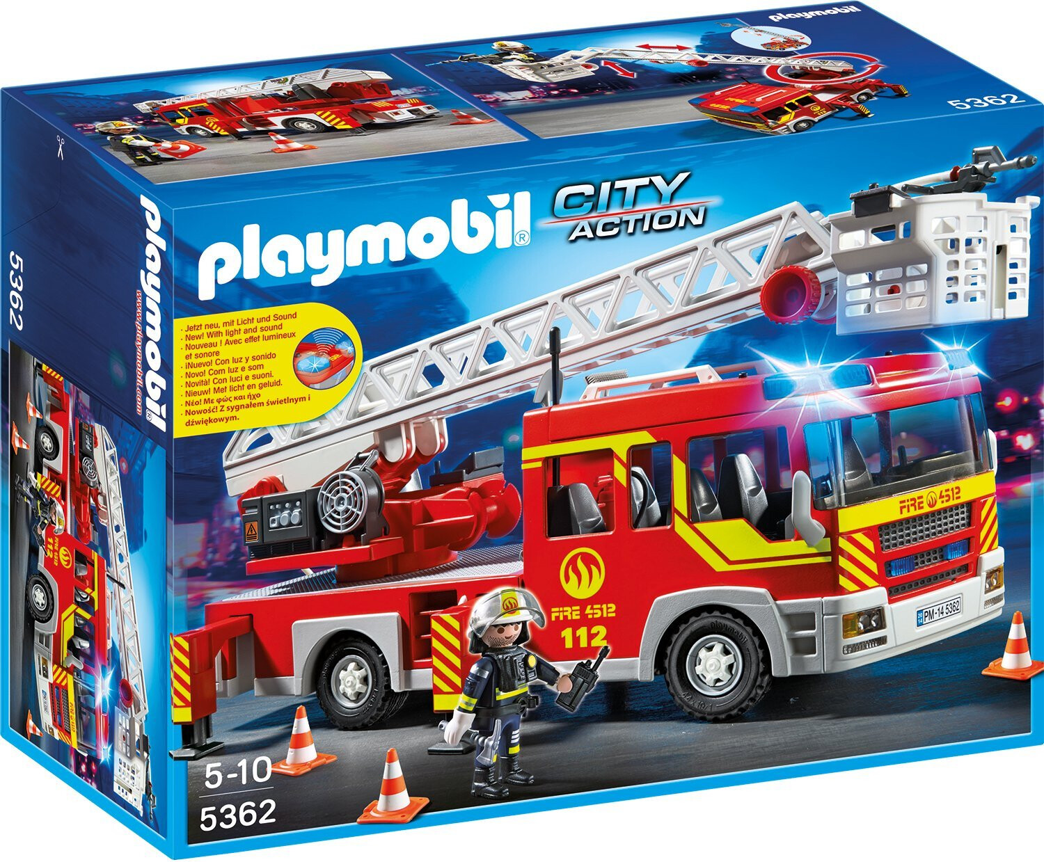 Soldes Playmobil Camion de pompier avec échelle pivotante et sirène (5362)  2024 au meilleur prix sur