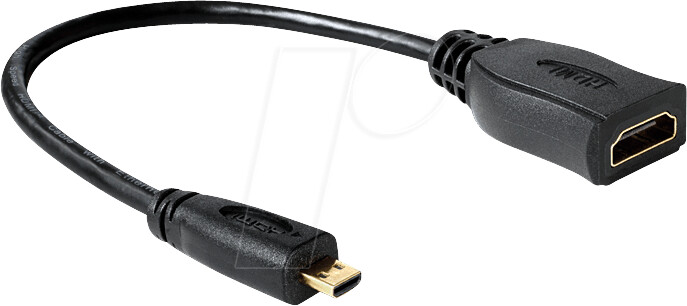 DeLock Câble adaptateur HDMI High Speed, Ethernet Micro D mâle/A femelle