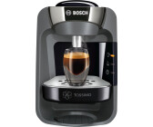 Bosch Hogar TAS1003 TASSIMO Happy Cafetera de cápsulas, 1400 W, color rojo  y negro y TASSIMO L'Or Café Lungo Profondo - 5 paquetes de 16 cápsulas