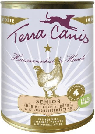 Terra Canis Senior poulet, concombre, potiron & plantes médicinales (800 g)