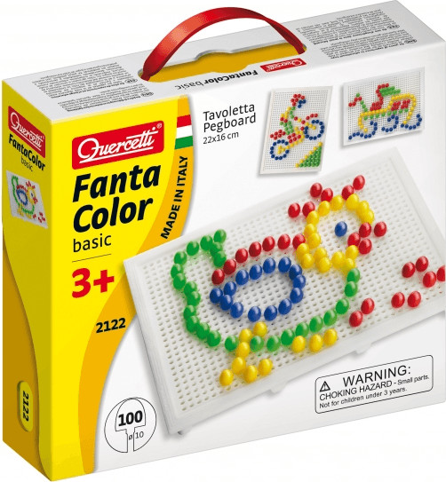 Quercetti Jeu de mosaïque 100 clous FantaColor basic