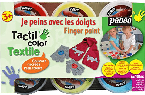 Pébéo Peinture avec les doigts - assortiment de 6 pots