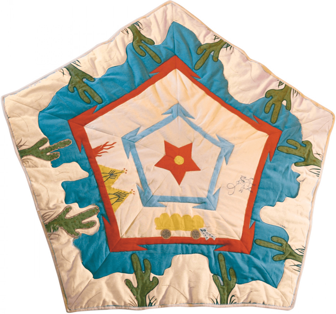 Win Green Cowboy Wigwam - Floor Quilt