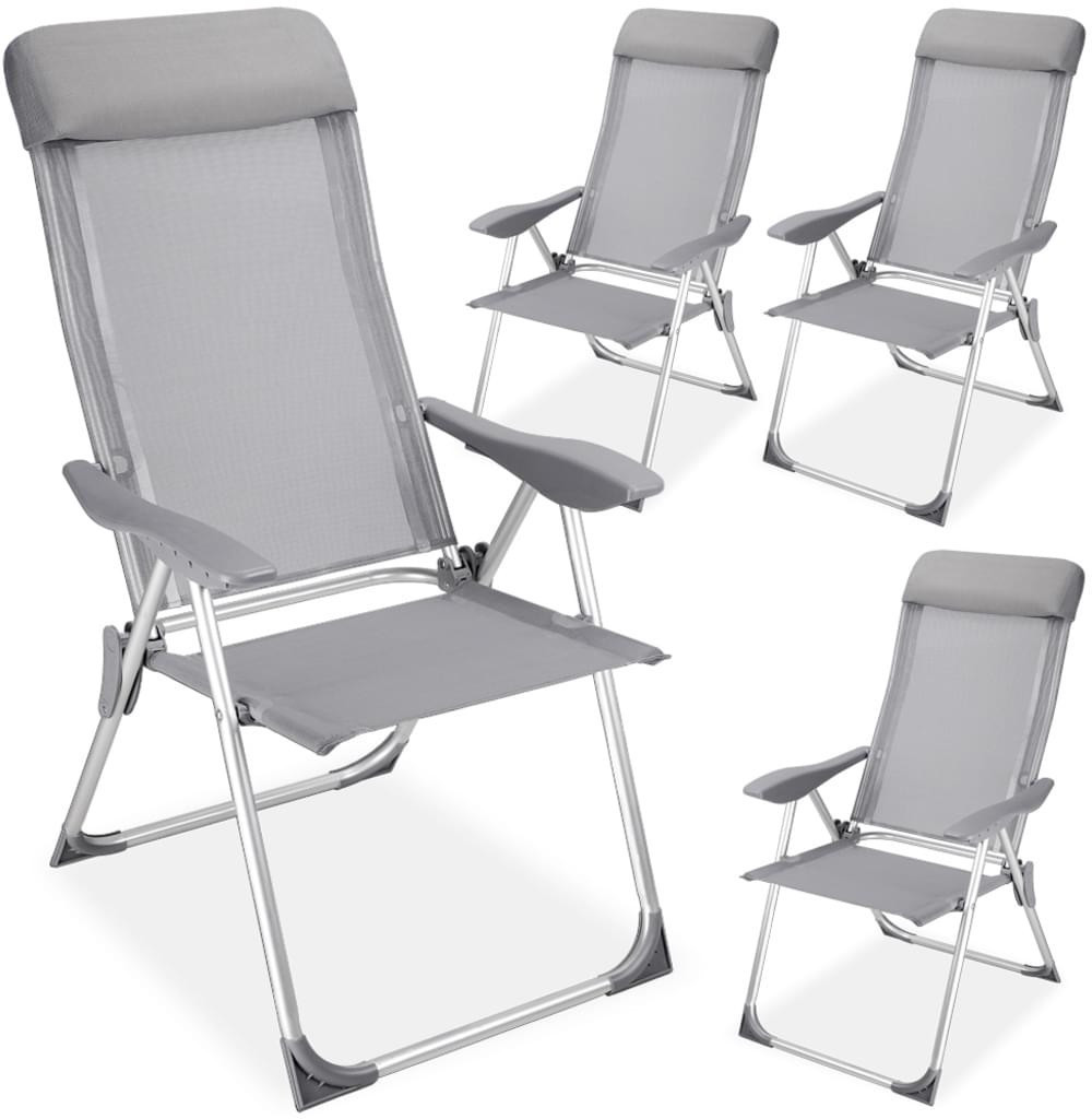Deuba 4x Aluminum Garden Chair High Back