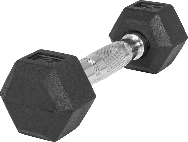 Gorilla Sports Hexagon rubber dumbbell 2 kg