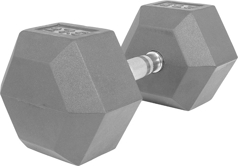 Gorilla Sports Hexagon rubber dumbbell 27,5 kg