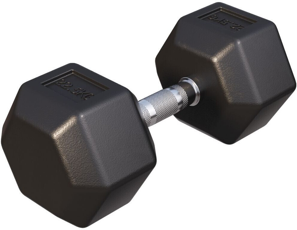 Gorilla Sports Hexagon rubber dumbbell 22,5 kg