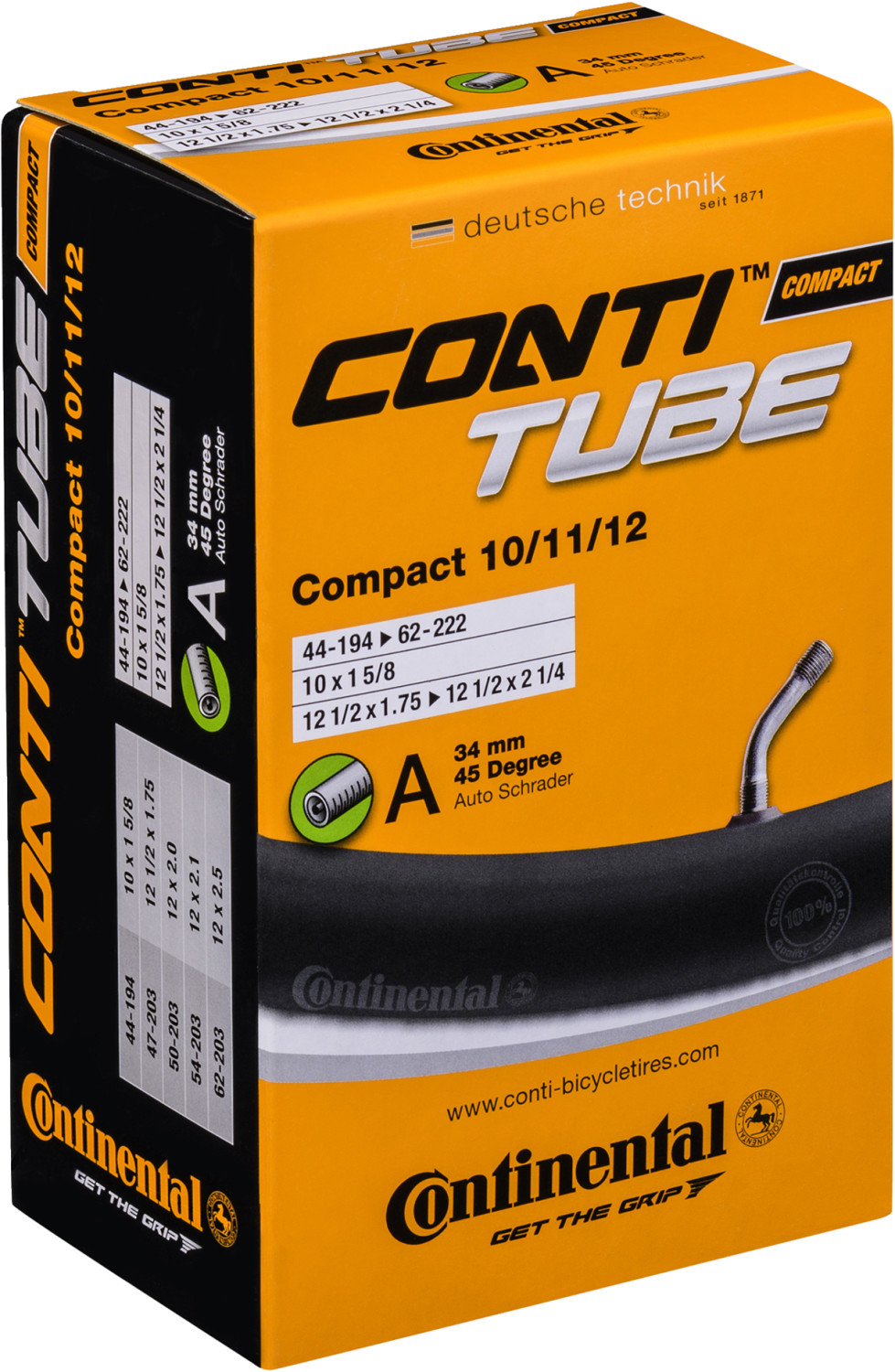 Photos - Bike Inner Tube Continental Compact 10/11/12 A 45° 