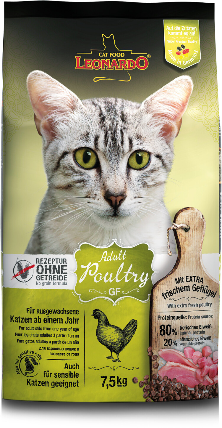 LEONARDO Cat Food Adult Geflügel GF 7,5kg ab 39,67 € Preisvergleich