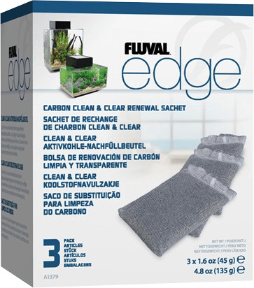 Fluval Edge Sachet de rechange charbon Clean & Clear 3 pièces (A1379)