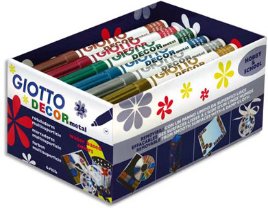 Giotto Boîte de 24 feutres Decor metal
