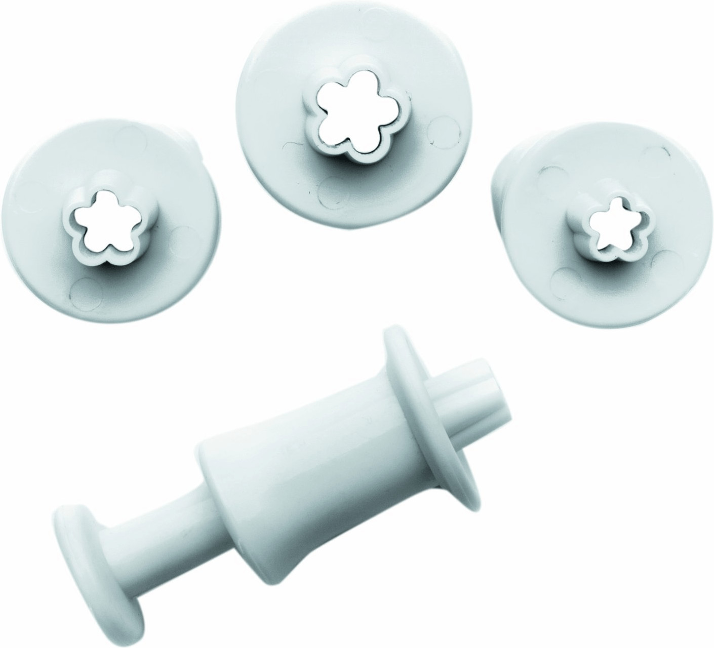 ibili Set de 3 emporte-pièces poussoir fleur