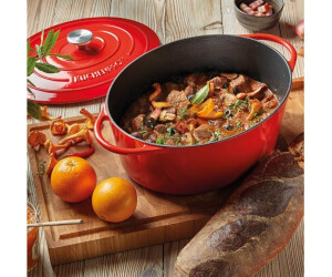 Cocotte En Fonte,Cocotte En Fonte Avec Couvercle,24CM,4L,Ronde,Dégradé Rouge,Cocotte Induction