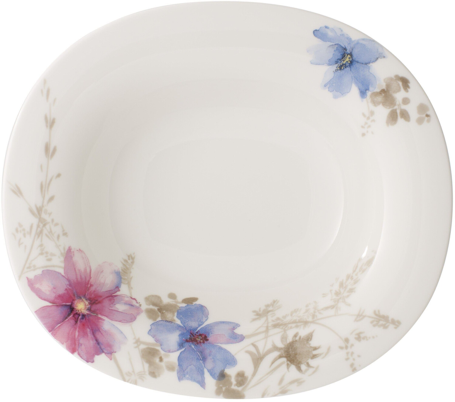 Villeroy & Boch Assiette creuse ovale Mariefleur Gris Basic 24 x 21 cm
